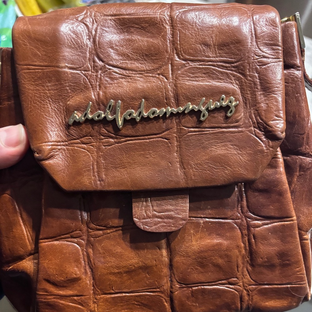 Adolfo Dominguez crossbody leather bag